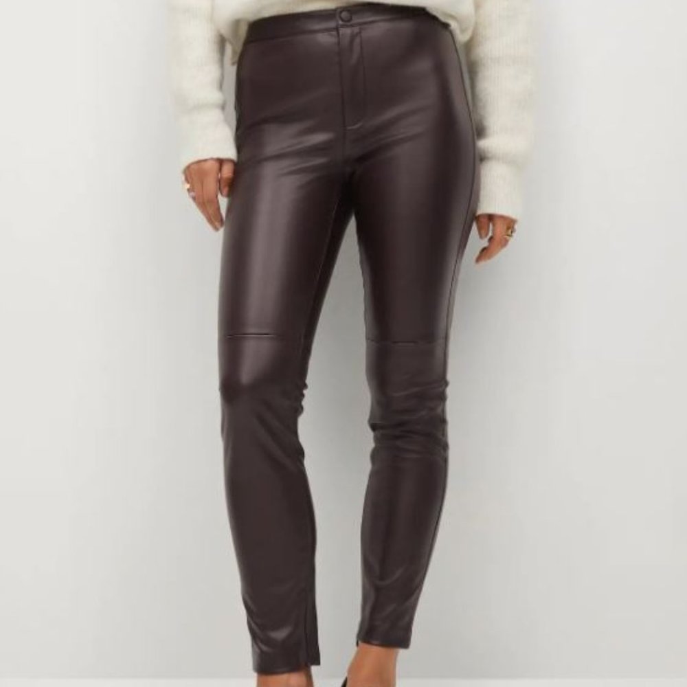 Brown  faux leather pants